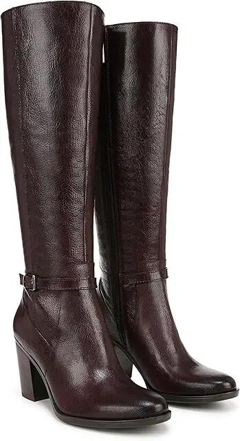 Naturalizer Kalina High Shaft Boots - Extra Wide Calf (Wine Leather) Women's Shoes Cover