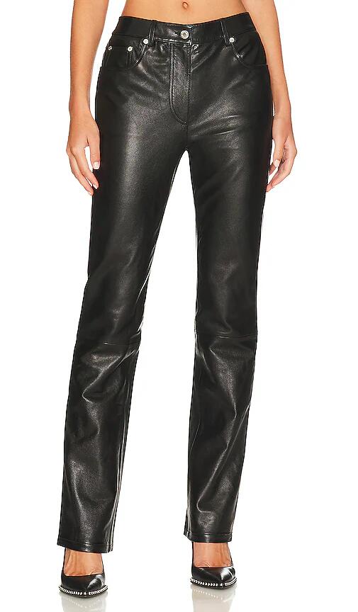 Helmut Lang 5 Pocket Leather Pant in Black Cover