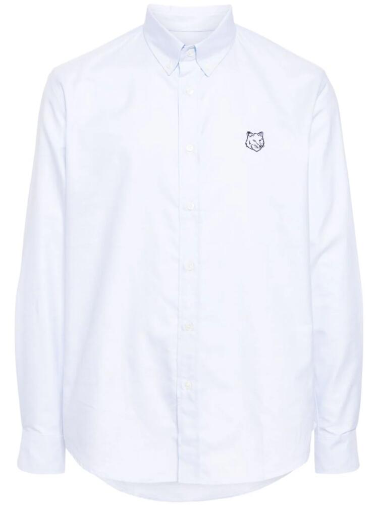 Maison Kitsuné logo-appliqué cotton shirt - Blue Cover