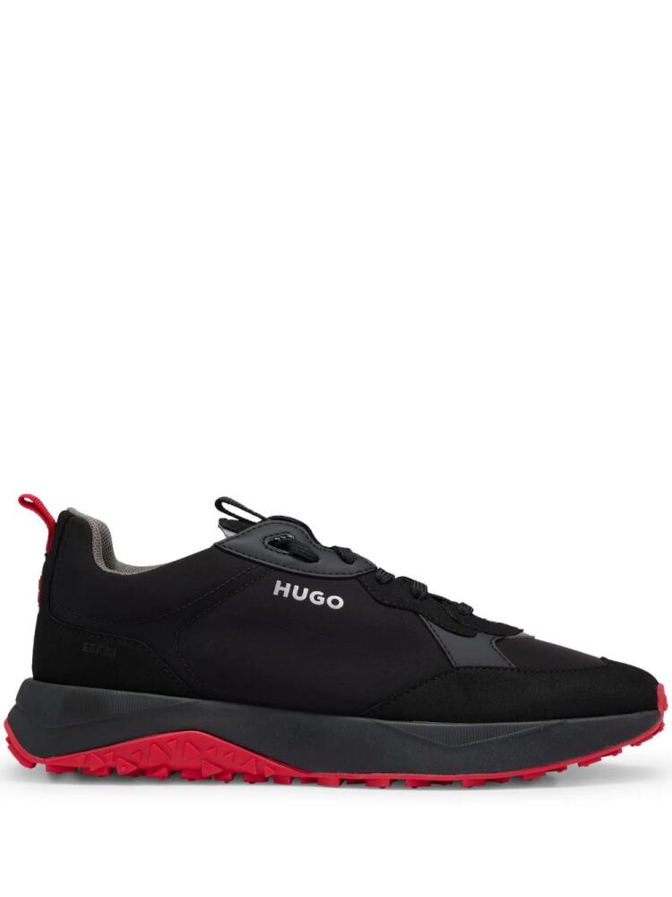 HUGO logo-embroidered sneakers - Black Cover