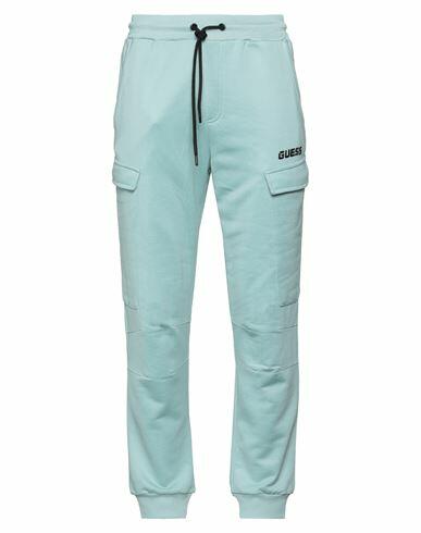 Guess Man Pants Light green Nylon, Cotton Cover