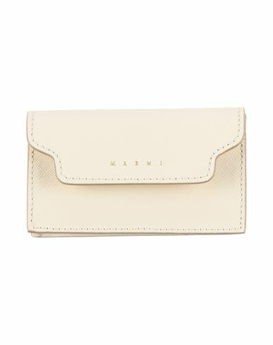 Marni Woman Wallet Cream Bovine leather, Ovine leather Cover