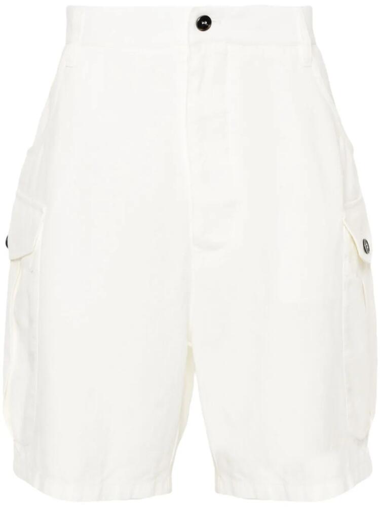 Giorgio Armani high-waist linen cargo shorts - Neutrals Cover