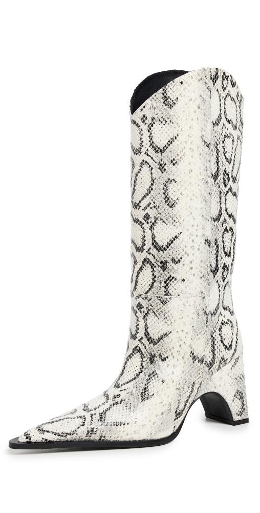 Coperni Snake Print Bridge Cowboy Boots White/Grey Cover