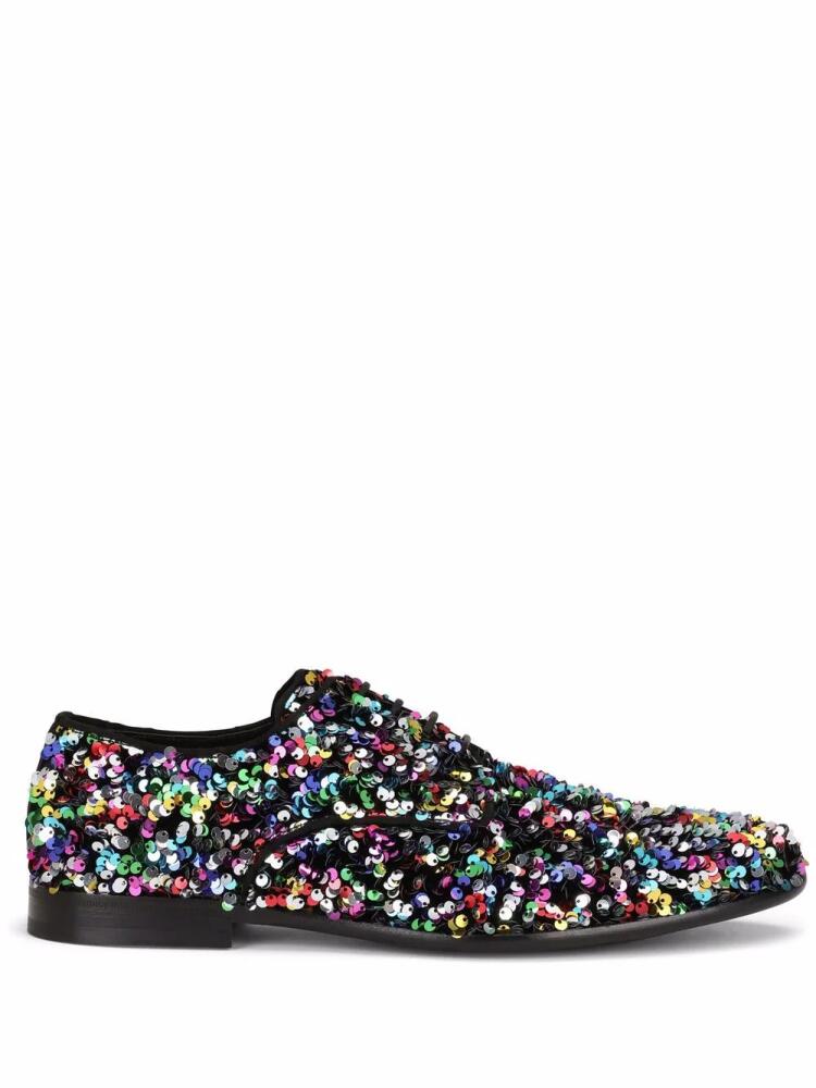 Dolce & Gabbana sequin-embellished Derby shoes - Black Cover