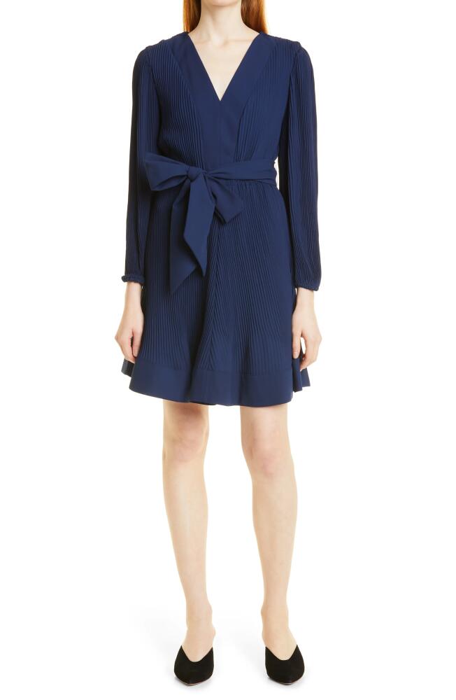 Milly Liv Long Sleeve Minidress in Navy Cover