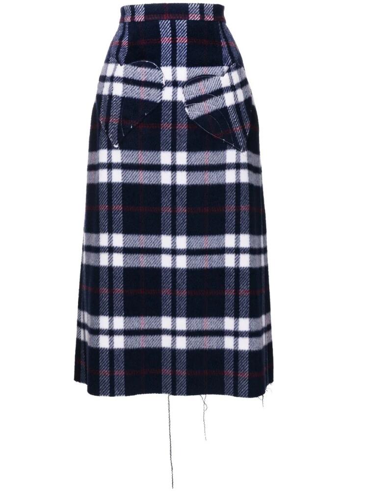 Natasha Zinko checked wool midi skirt - Blue Cover