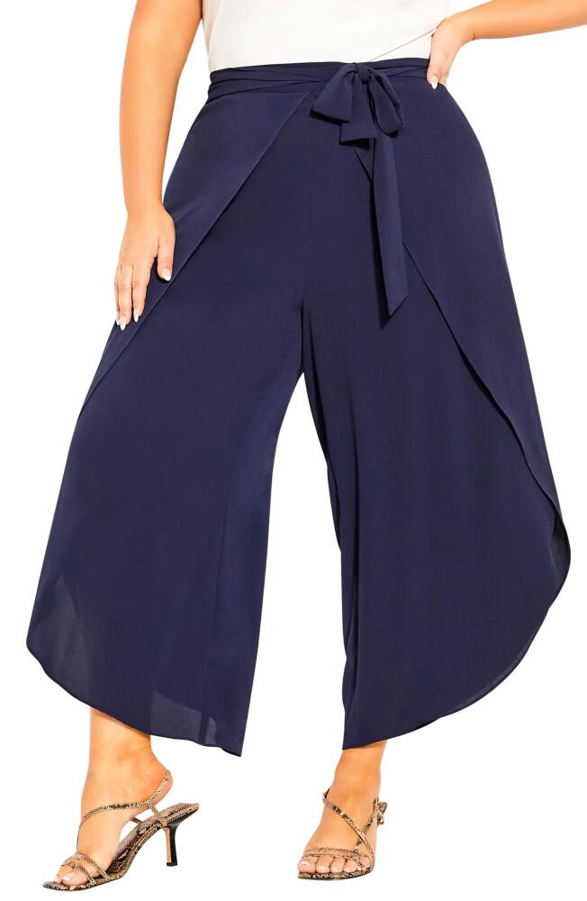 City Chic Breezy Tie Waist Pants in Navy Cover