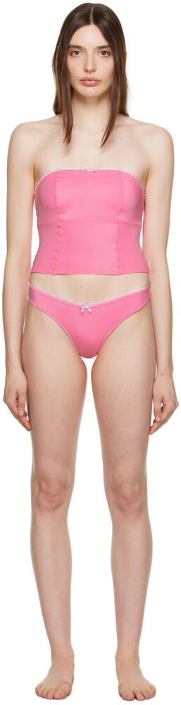 Frankies Bikinis SSENSE Exclusive Pink Peace & Enzo Bikini Cover