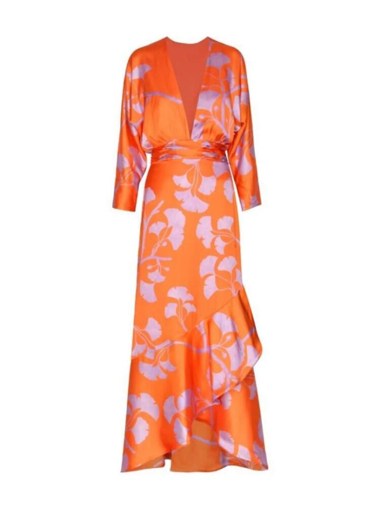 ANDRES OTALORA Heliconia floral-print maxi dress - Orange Cover