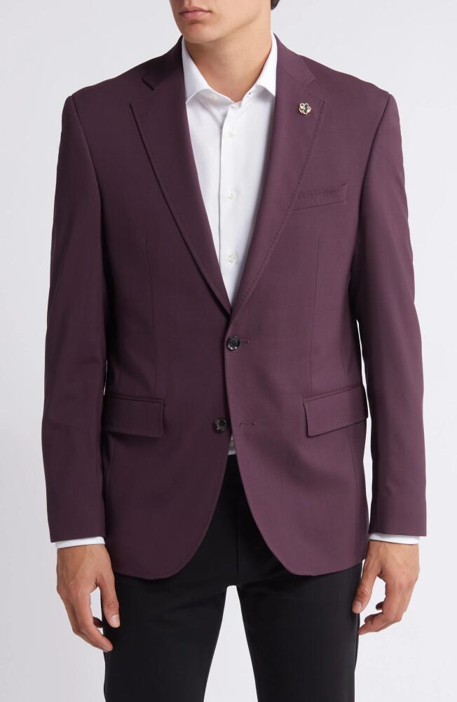 Ted Baker London Jay Slim Fit Stretch Wool Sport Coat in Burgundy Cover