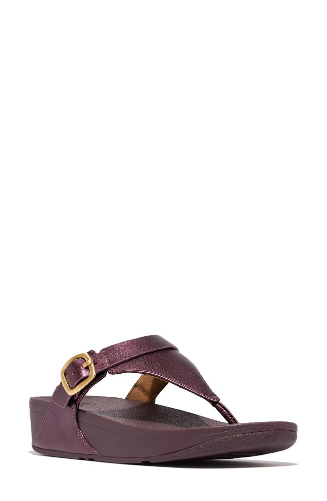 FitFlop Lulu Platform Wedge Flip Flop in Metallic Mauve Wine Cover