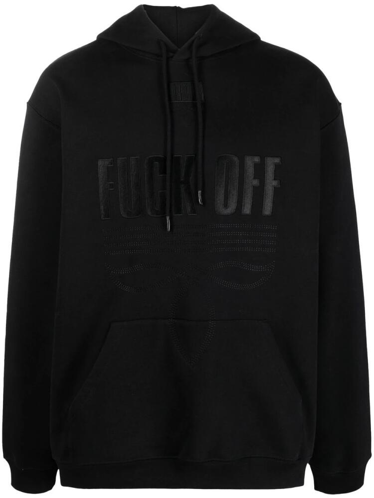 VTMNTS slogan-print pullover hoodie - Black Cover