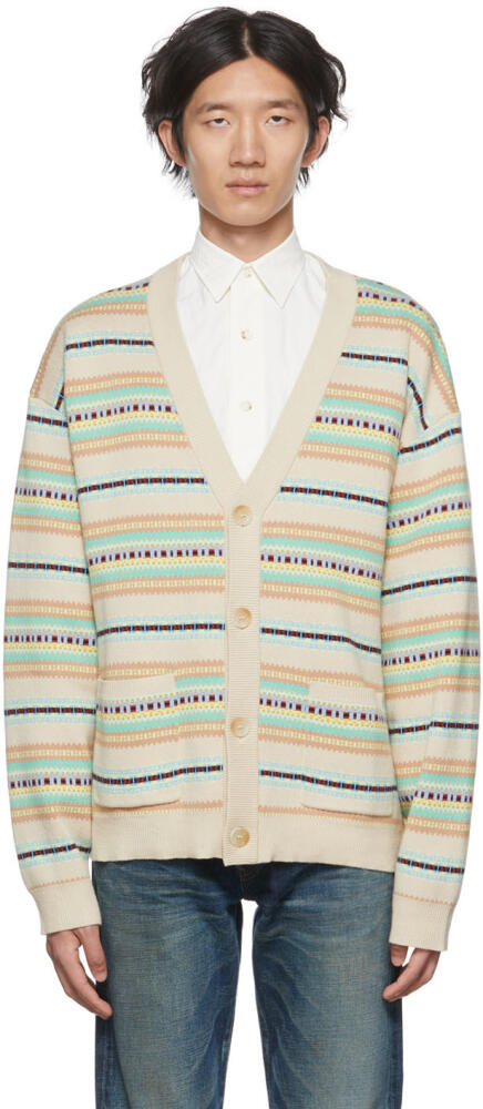 John Elliott Beige Striped Cardigan Cover