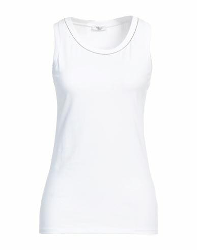 Peserico Woman Tank top White Cotton, Elastane Cover