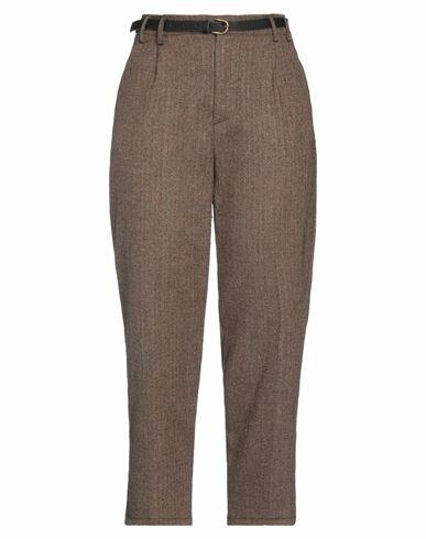 Motel Woman Pants Camel Cotton, Synthetic fibers, Wool, Metal Cover