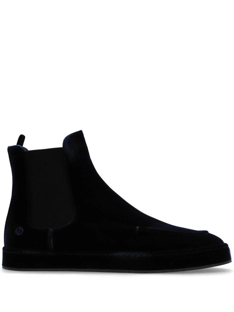 Giorgio Armani velvet ankle boots - Blue Cover