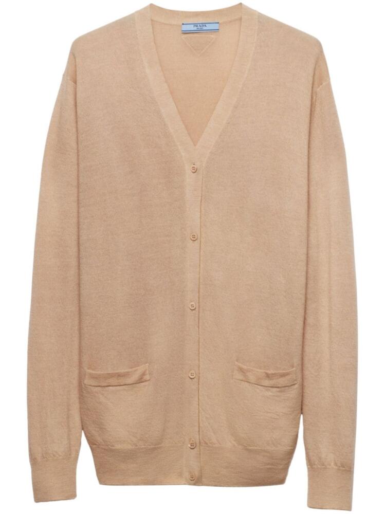 Prada triangle-logo cashmere cardigan - Neutrals Cover