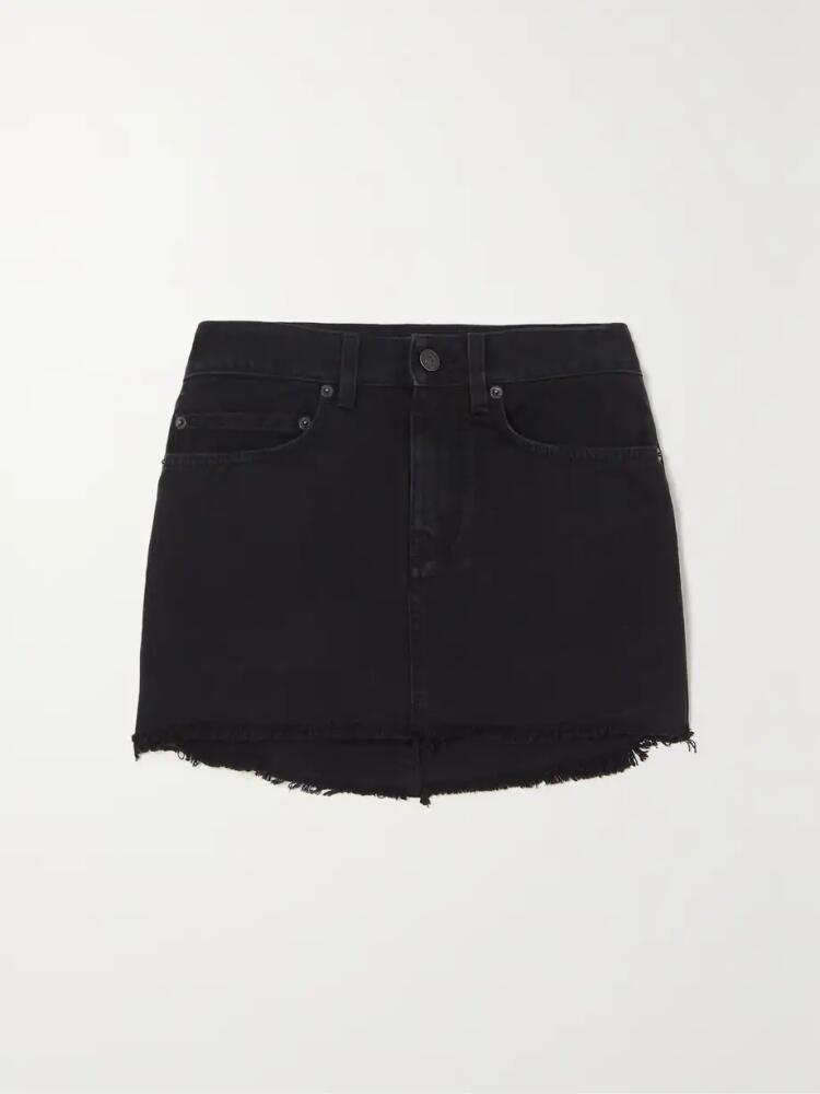 Balenciaga - Frayed Denim Mini Skirt - Black Cover