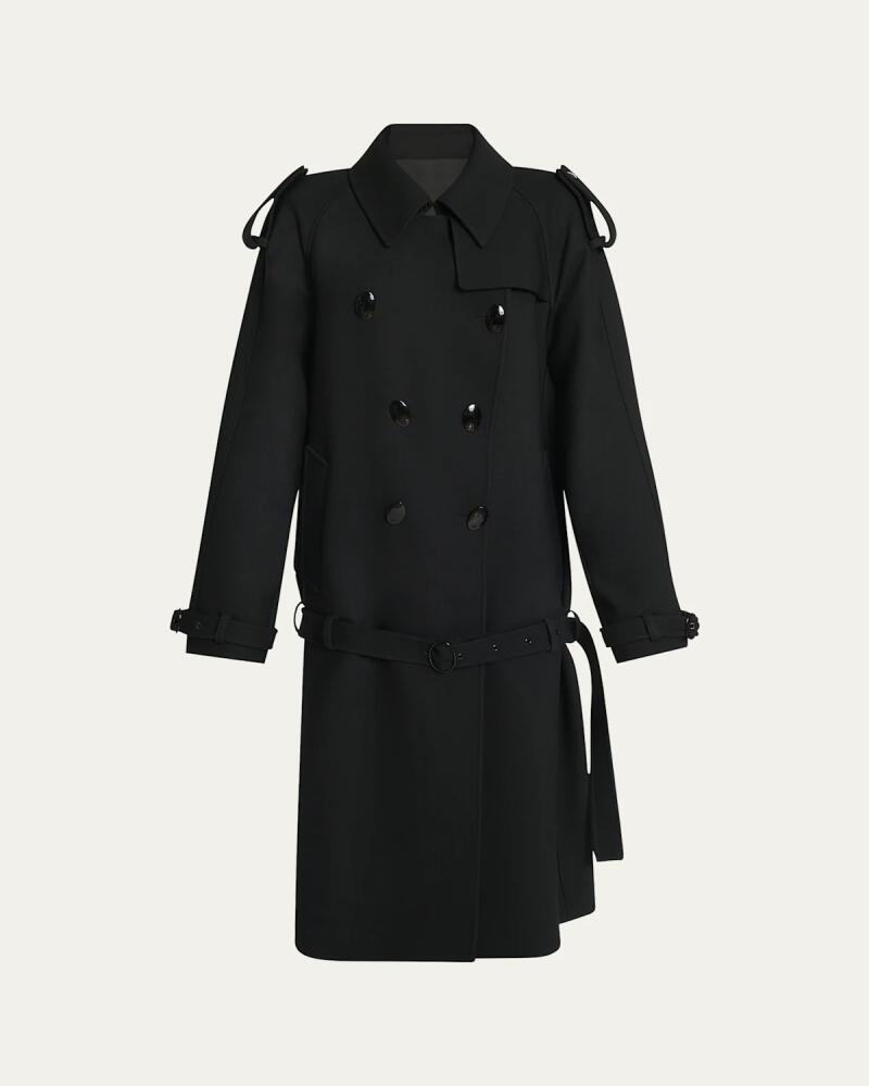 Givenchy Double-Breasted Volume Belted Wool Trench Coat Cover