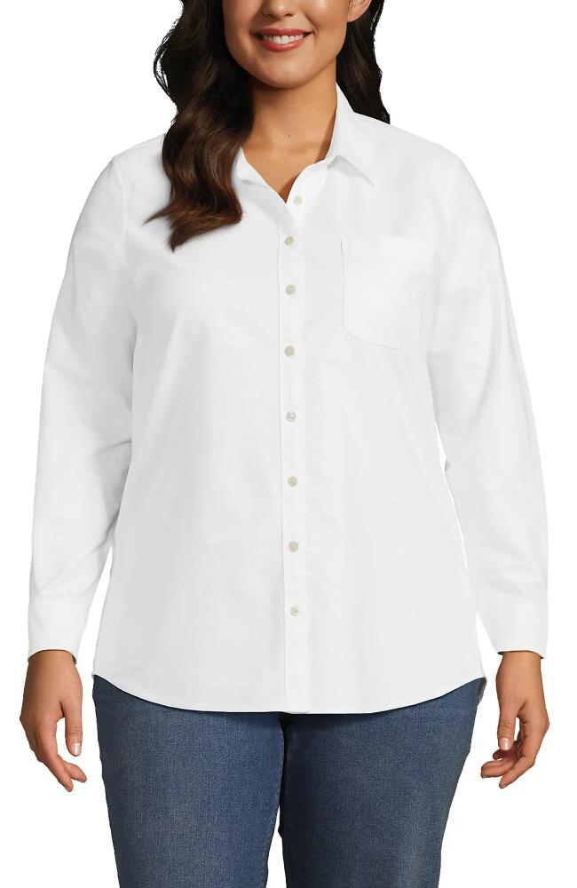 Lands' End Plus Size Oxford Shirt in White Cover