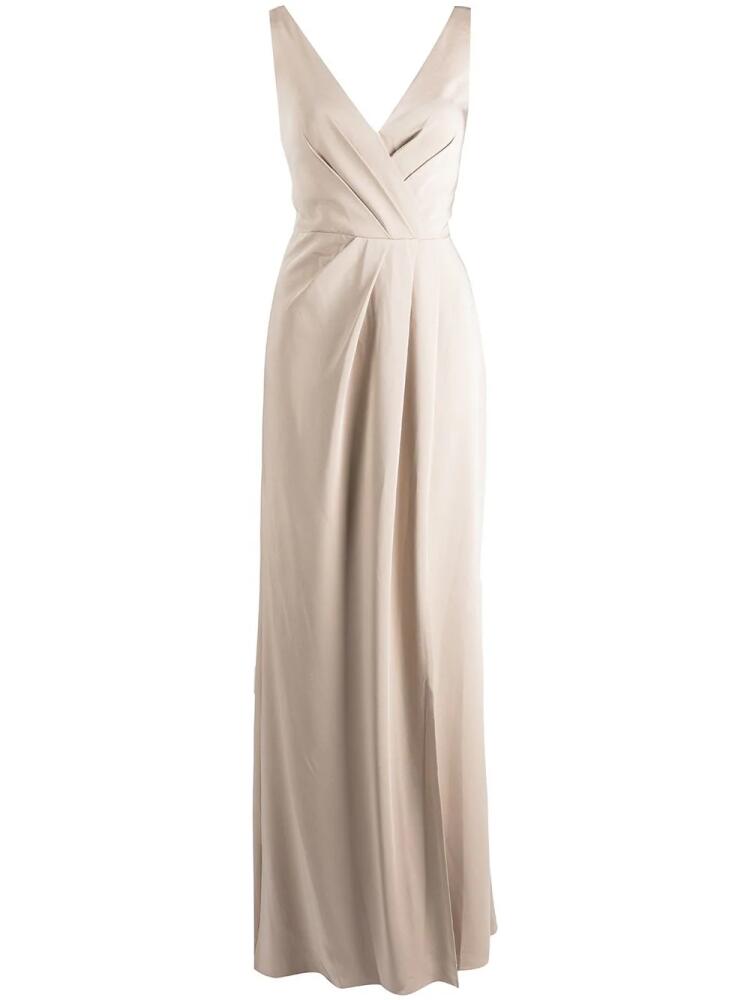 Marchesa Notte Bridesmaids cowl-effect floor-length gown - Brown Cover