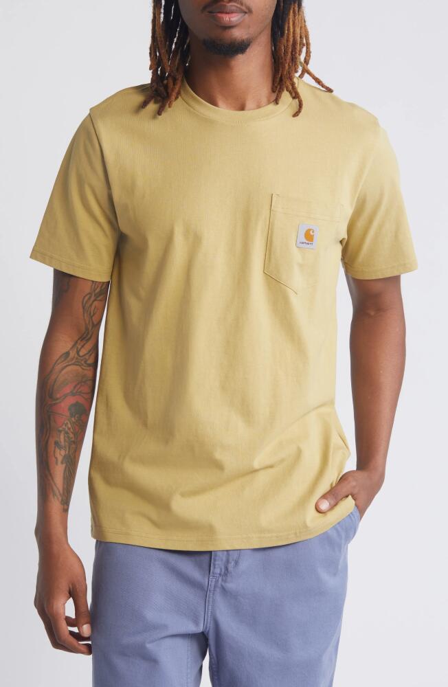 Carhartt Work In Progress Logo Pocket T-Shirt in Agate Cover