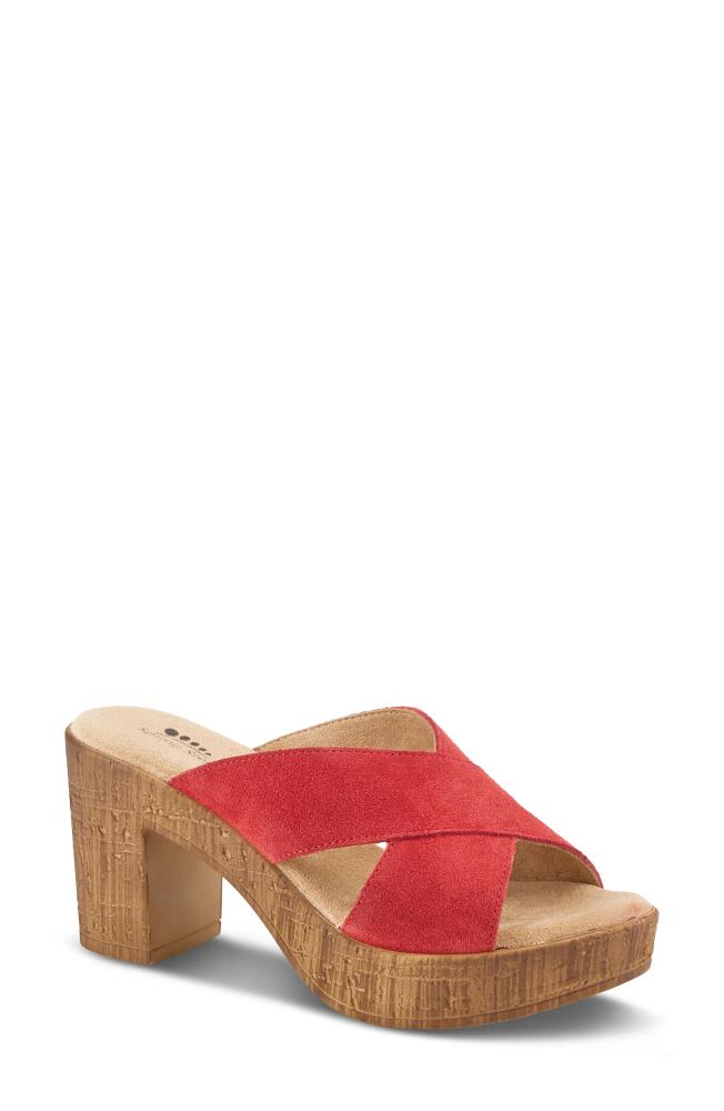 Spring Step Blanchar Platform Slide Sandal in Red Suede Cover