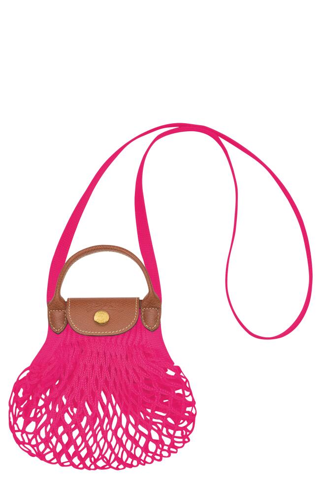 Longchamp Le Pliage Extra Small Filet Knit Shoulder Bag in Candy Cover