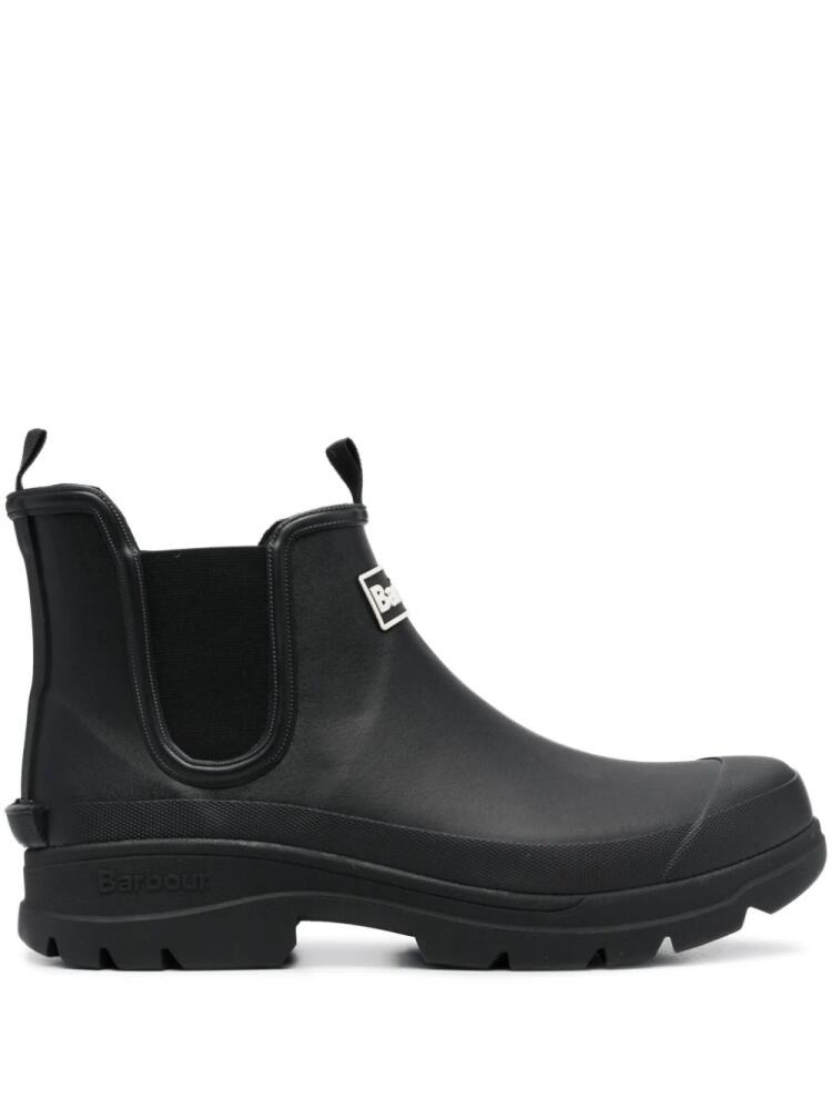 Barbour logo-patch ankle boots - Black Cover