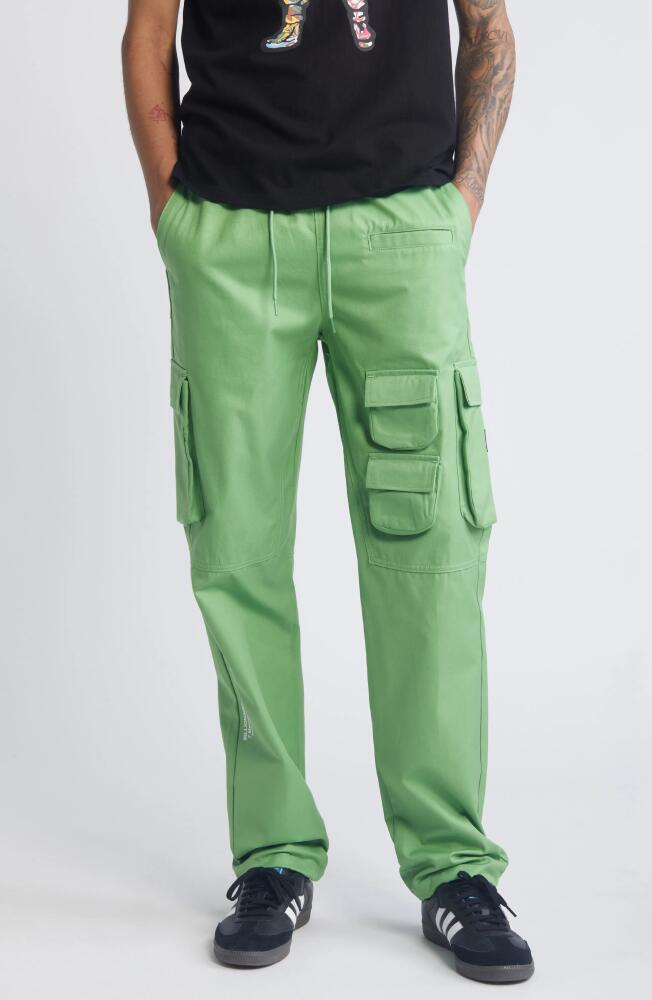 Billionaire Boys Club Terra Cotton Cargo Drawstring Pants in Green Tea Cover