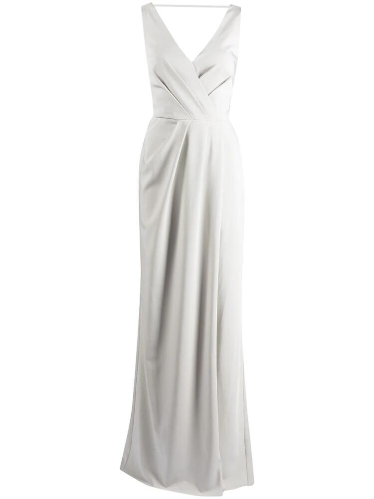 Marchesa Notte Bridesmaids cowl-detail floor-length gown - Grey Cover