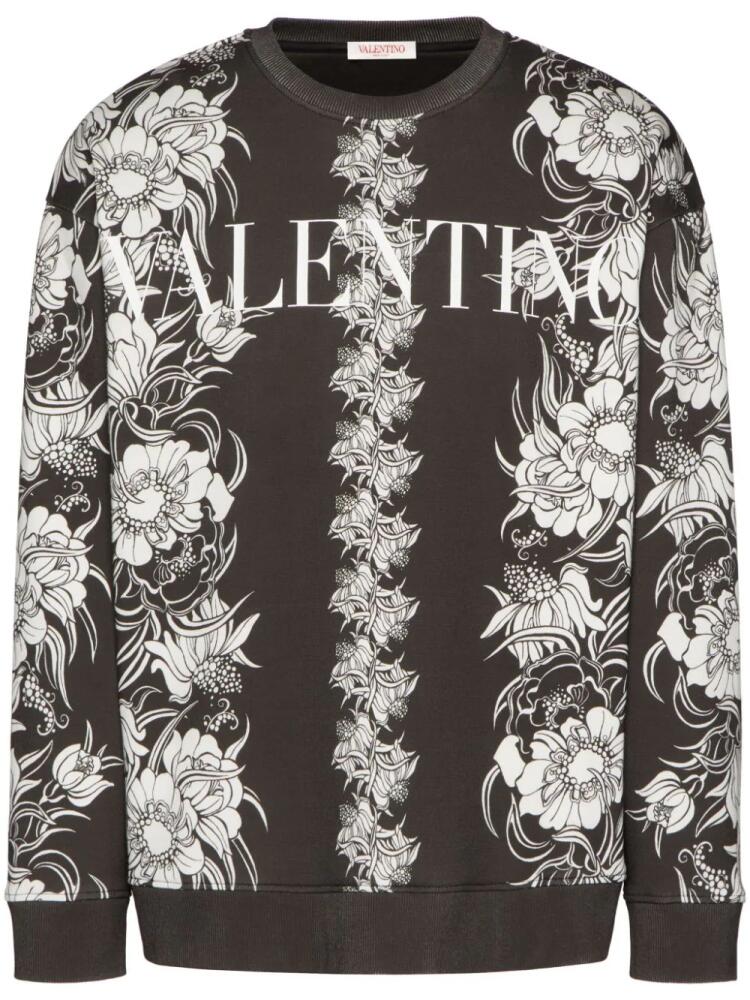 Valentino Garavani logo-print long-sleeve sweatshirt - Black Cover