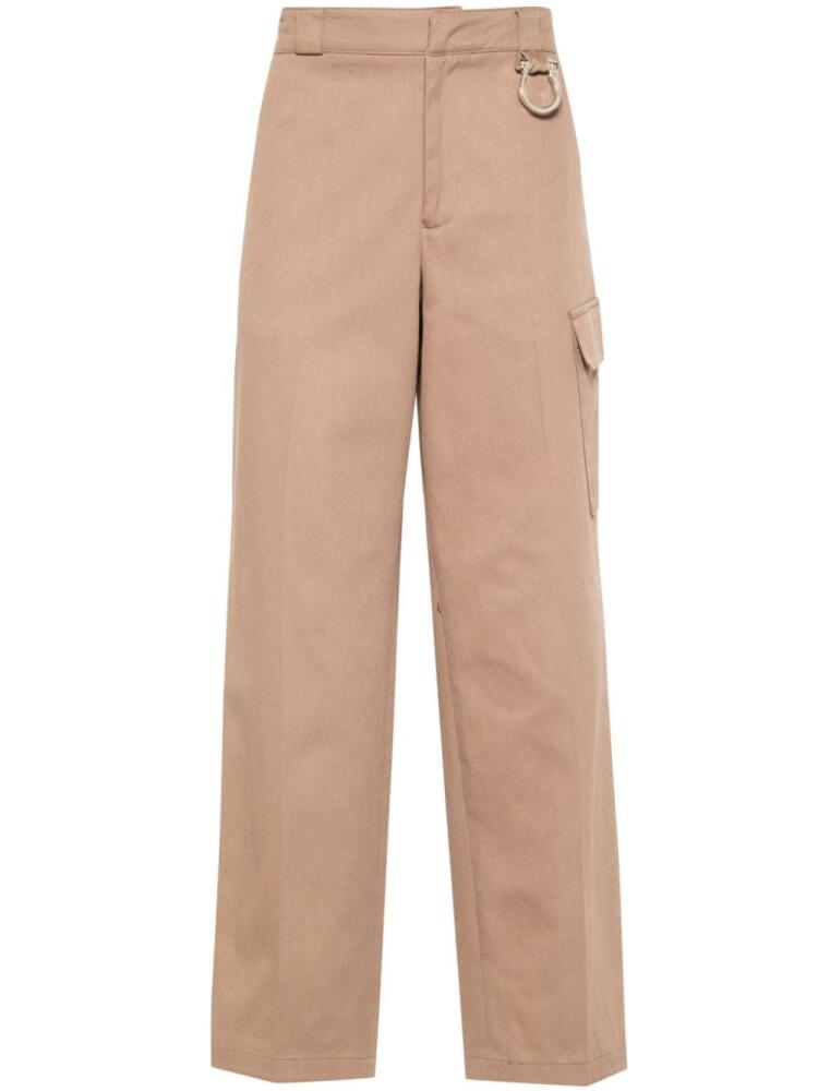 Paura Jonis straight-leg cotton trousers - Neutrals Cover