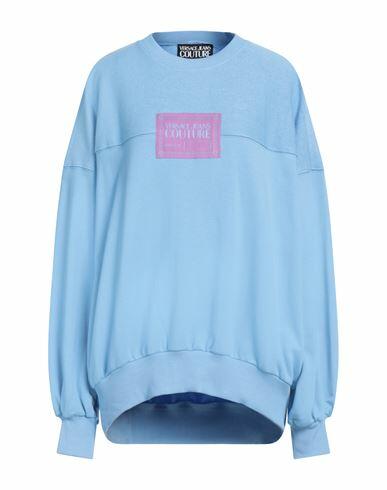 Versace Jeans Couture Woman Sweatshirt Light blue Cotton Cover