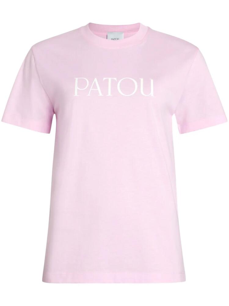 Patou logo-print organic-cotton T-shirt - Pink Cover