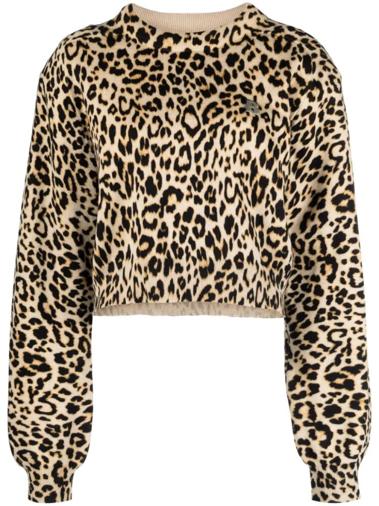 ROTATE BIRGER CHRISTENSEN leopard-print cropped jumper - Neutrals Cover