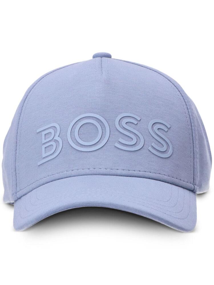 BOSS logo-print cotton cap - Blue Cover