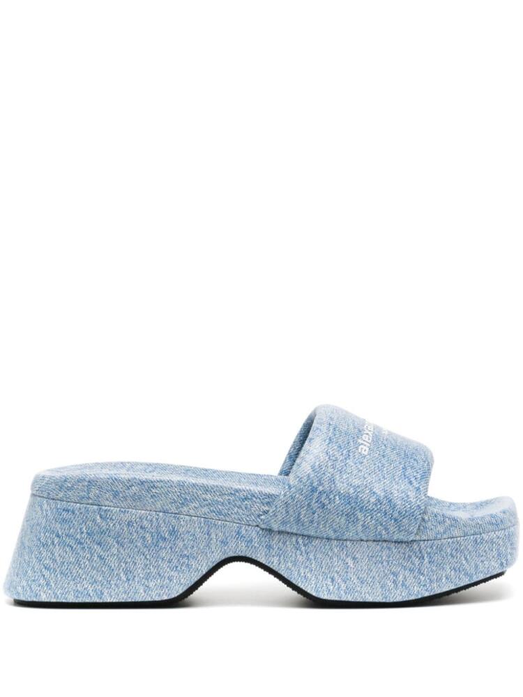 Alexander Wang Float denim-print slides - Blue Cover