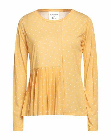 Semicouture Woman T-shirt Yellow Polyester Cover