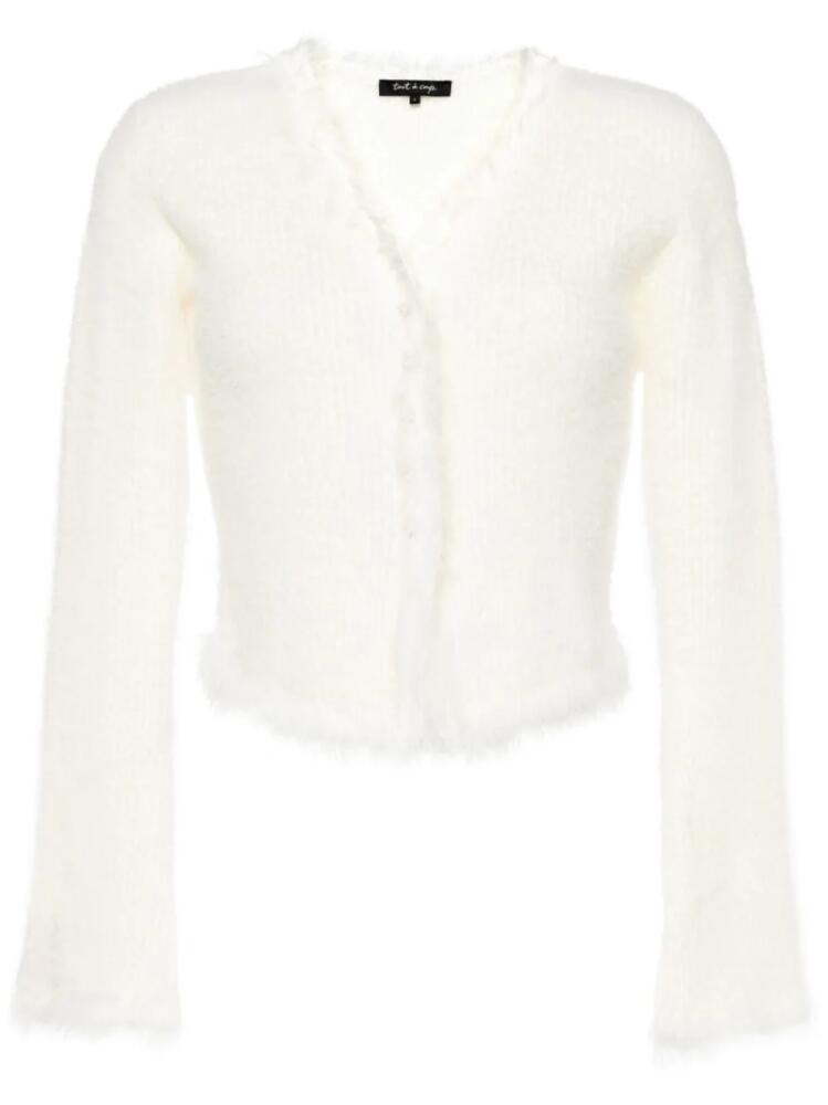 tout a coup faux-fur trim cropped cardigan - White Cover