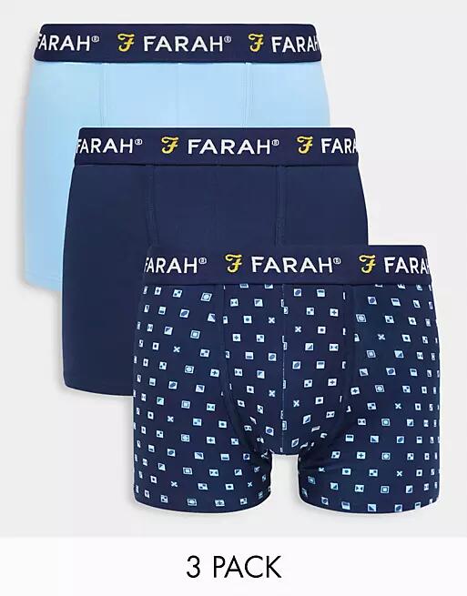 Farah 3 pack boxers in navy and light blue Cover