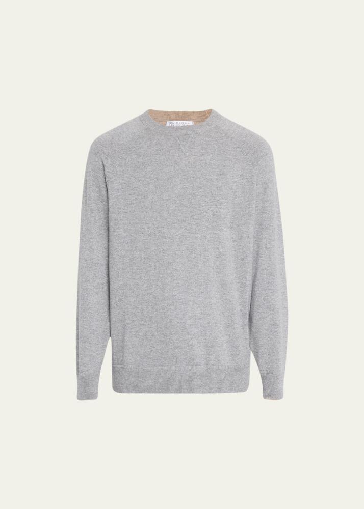 Brunello Cucinelli Men's Cashmere Raglan Crewneck Sweater Cover