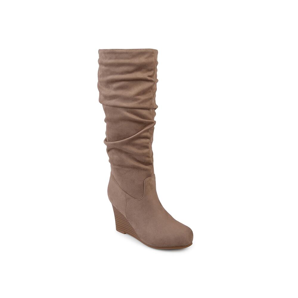 Journee Collection Haze Wide Calf Wedge Boot | Women's | Taupe Cover