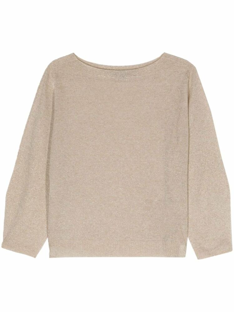 Seventy boat-neck lurex jumper - Neutrals Cover