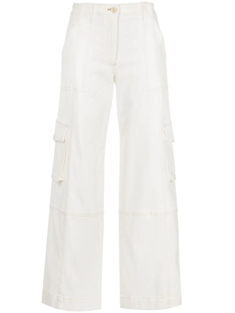 TWP wide-leg cargo trousers - White Cover