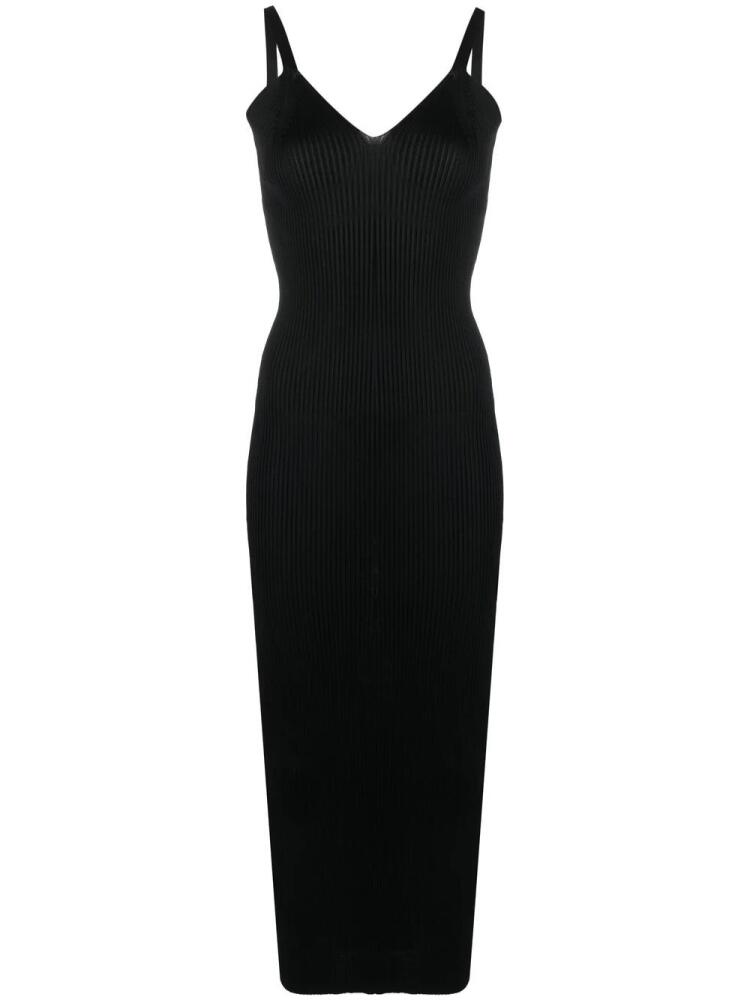 OUR LEGACY V-neck ribbed-knit dress - Black Cover