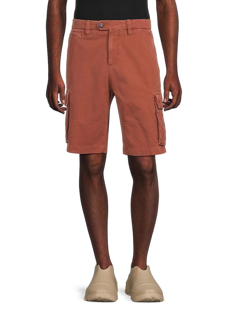 Brunello Cucinelli Men's Flat Front Cargo Bermuda Shorts - Orange Cover