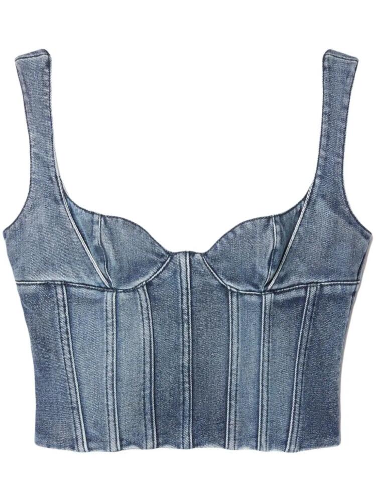 Off-White Bustier denim cropped top - Blue Cover