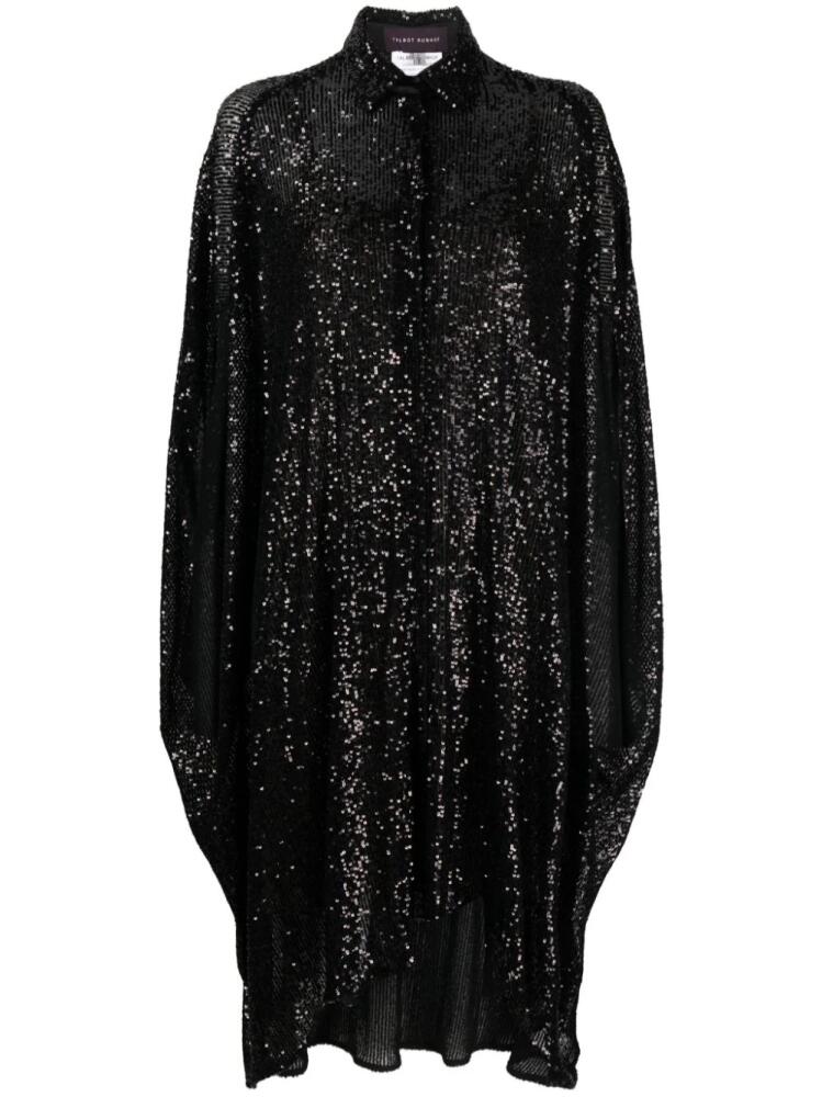 Talbot Runhof sequinned midi shirtdress - Black Cover